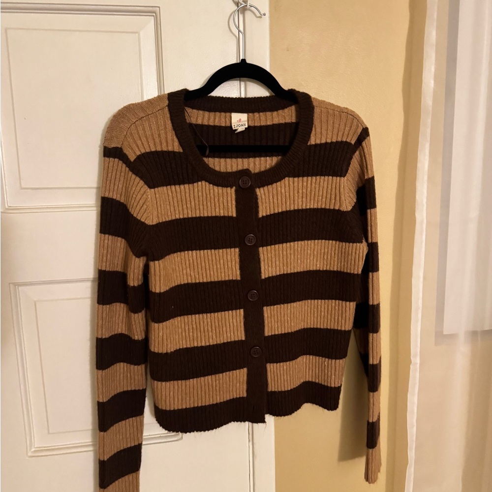 Striped Brown and Tan Women's Sweater